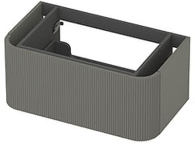 INK - Afgeronde Onderkast Gelakt 1 Lade Softclose met Gefreesd Front Tbv Grepen - 800x450x350 Mm - Mat Beton Groen