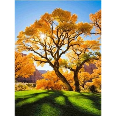 5D Diamond schilderij boom volledige ronde boor borduren kruissteek 20X30CM beige