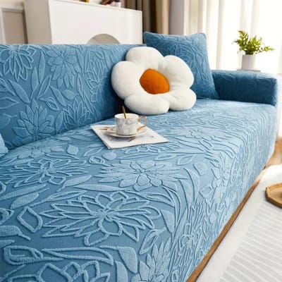 1 st Camellia Jacquard Elastische Bankhoes, Antislip Bankhoes, Bankhoes Vier Seizoenen Universele Meubelbeschermer Decor 4 Seater