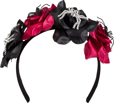 Boland - Diadeem Spider flowers - Één maat - Volwassenen - Vrouwen - Halloween accessoire - Horror - Heks