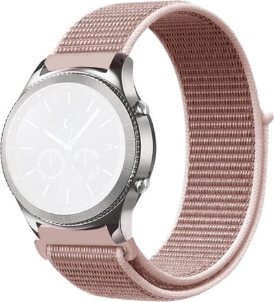 Nylon bandje - geschikt voor Samsung Galaxy Watch 7 / Watch FE / Watch 6 / Watch 6 Classic / Watch 5 / Watch 5 Pro / Watch 4 / Watch 4 Classic / Watch 3 41 mm / Active / Active 2 / Watch 42 mm - rosekleurig