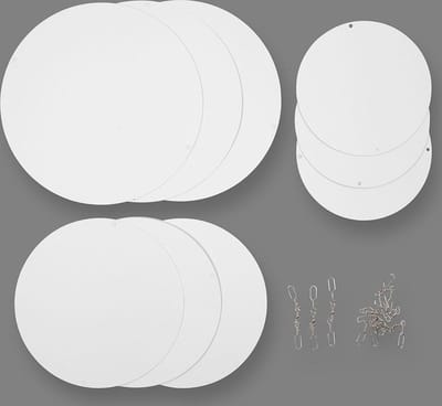 Mobielen blanco, d 12+15+18 cm, 300 gr, 4 set/ 1 doos