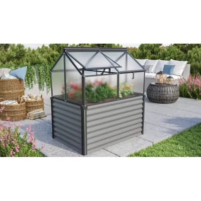 Vitavia Tuinkas Gaia Jumbo - Polycarbonaat 4mm - Zwart/graniet - 83x122x135cm