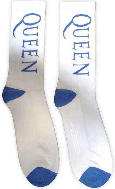 Queen - Blue Logo Sokken - Wit