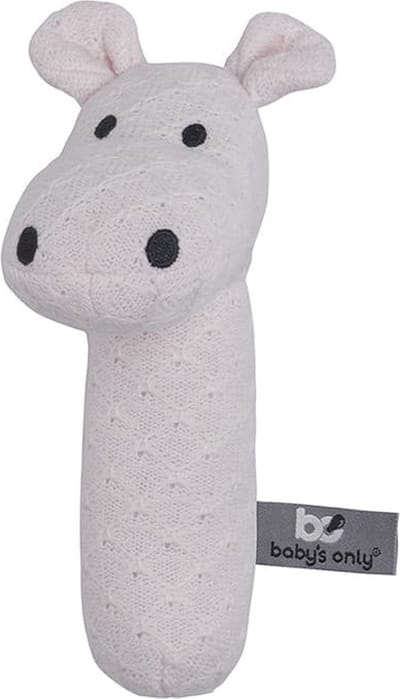 Baby's Only Gebreide baby rammelaar nijlpaard - Classic Roze - Baby cadeau