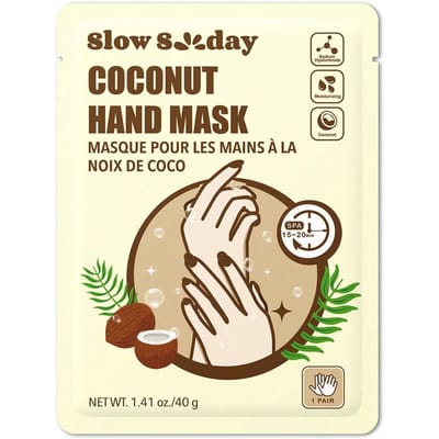 SlowSunday Kokos Handmasker, Voor droge gebarsten handen, Hydraterend, Kalmerend voor de huid, Diepe voeding, Geschikt voor de zomer, Y2K, Ideaal voor feestjes, Halloween