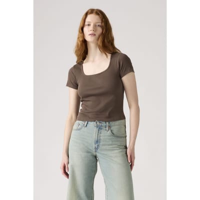 Levi's Essential Square Neck Tee Brown Taglia: S | Maglie Sportivi Outlet | Donna | Marrone