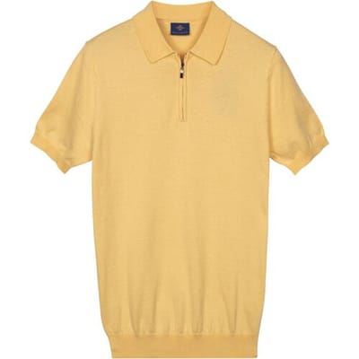 Baileys Polo Zip Collar Jersey Knit Short Sleeve Maisgeel / male