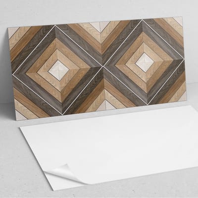 Coloray Wandpanelen Zelfklevend - Geometrisch diamantpatroon PVC Wandpaneel - 100 cm x 50 cm - Bruin Wandbekleding Zelfklevend - 1 stuk - Texturen Wandpanelen Zelfklevend - Wandbord Keuken - Wandpaneel Badkamer