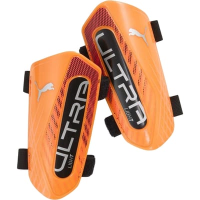 Puma Ultra lichte scheenbeschermers voor volwassenen (Oranje/zilver)