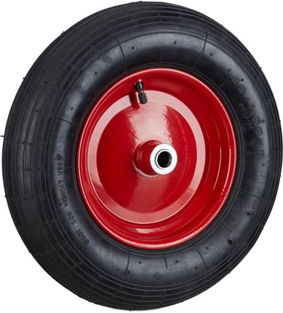 2x Kruiwagenwiel 4,80 4.00-8 - reservewiel luchtband - stalen velg - rubbere