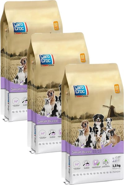 Carocroc Small Breed Vlees&Gevogelte&Rijst - Hondenvoer - 3 x 1.5 kg