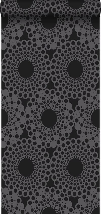 Origin Wallcoverings behang grafische vorm zwart - 53 cm x 10.05 m - 345935