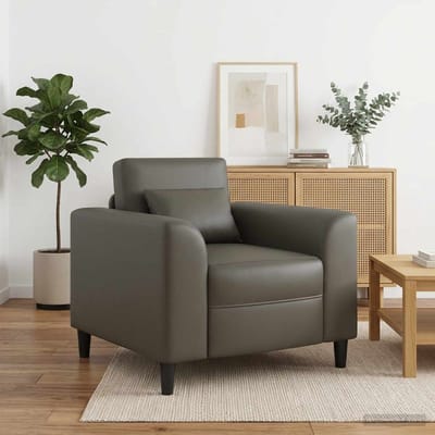 vidaXL - Fauteuil - Grijs - Kunstleer