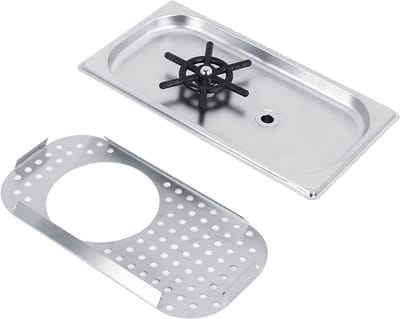 RVS Glasreiniger met Afvoer voor Bekers en Pitchers - Ideaal voor Melk- en Theekoppen, 114mm Diameter, Duurzaam en Efficiënt