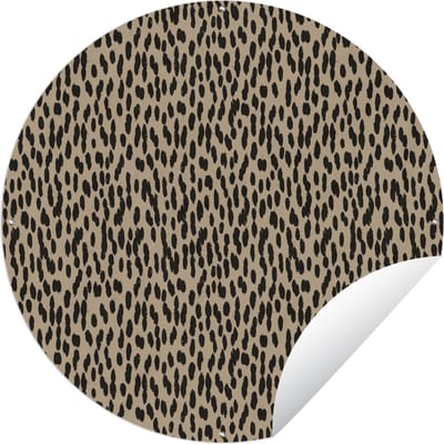 Tuincirkel Panterprint - Zwart - Bruin - Patronen - Stippen - 60x60 cm - Ronde Tuinposter - Buiten