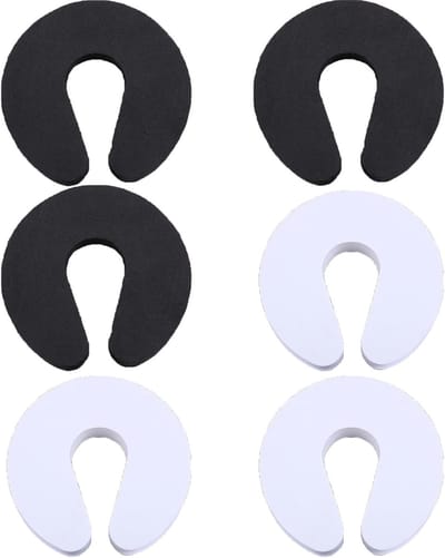 6 Stuks Baby Proof Deurbeschermers van Zacht Schuim, Kindveiligheid, Vingerbescherming en Veiligheid voor Baby's (Wit en Zwart)