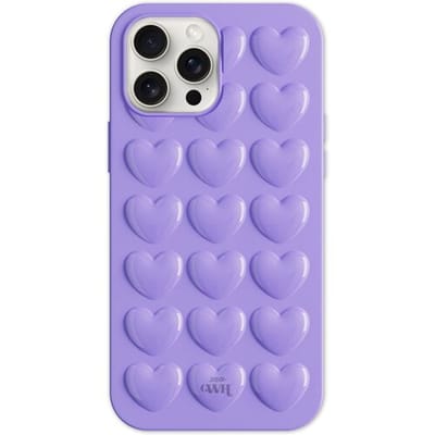 xoxo Wildhearts Heartbreaker Purple telefoonhoesje - Geschikt voor iPhone 12 Pro - Heart case - Hoesje met hartjes patroon - Case met hart - verstevigde backcover - Paars