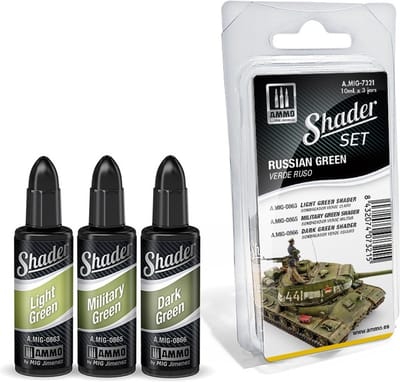 AMMO by Mig Jimenez Hobbyverf - MIG 7321 Shader Set - Russian Green Verf set - 3x 10 ml