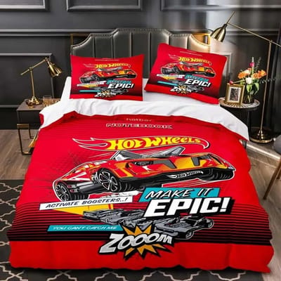 Monster Truck Hot Wheel 3D Geprint Dekbedovertrek Kussensloop Beddengoed Set Twin Full Queen King Size voor Slaapkamer Decor 01 264x228cm 3pcs