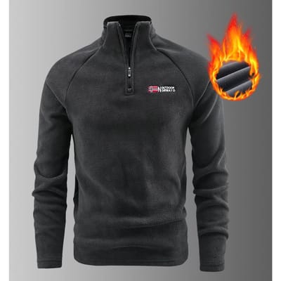 Fleece Kleding Herfst en Winter Heren Fleece Verdikt Halve Rits Opstaande Kraag Trui Warme Top L