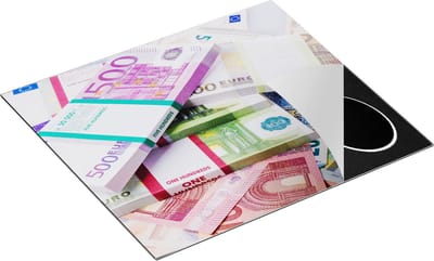 Chefcare Inductie Beschermer Euro Geld Briefjes - Stapels - 60x50 cm - Afdekplaat Inductie - Kookplaat Beschermer - Inductie Mat