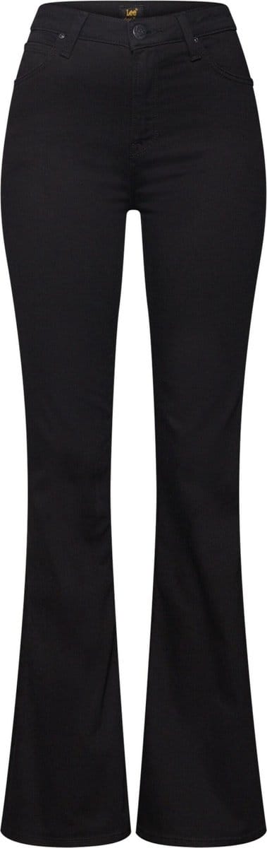 LEE Maat W26 X L31 BREESE BLACK RINSE FLARE JEANS-DAMES