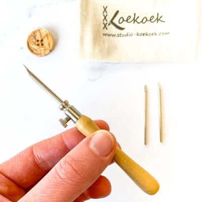 Punch Naald Set met 3 maten naalden | Punch needle tool te gebruiken met borduurgaren, dunne wol en haakkatoen, Eco punch naald