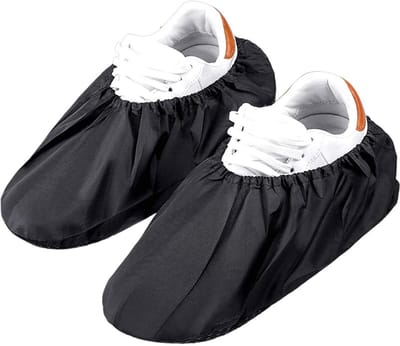 Famanu – Herbruikbare overschoenen, antislip, waterdicht, elastisch, comfortabel, stofdichte overschoenen, machinewasbaar, vloerbescherming, zwart