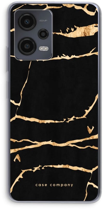 Case Company® - Hoesje geschikt voor Xiaomi Redmi Note 12 hoesje - Gouden marmer - Soft Cover Telefoonhoesje - Bescherming aan alle Kanten en Schermrand