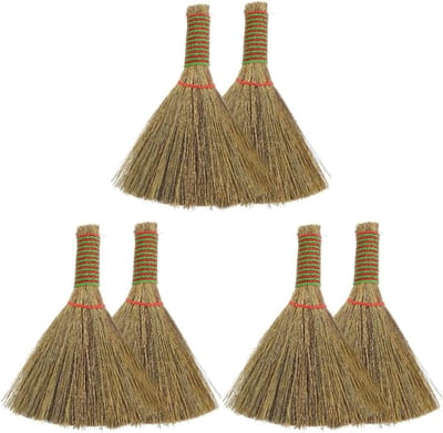 Set van 6 Kleine Handbezem en Schoonmaakborstels voor Huishoudelijk Gebruik en Creatieve Projecten - Ideaal voor Stof, Vloeren en Tafeloppervlakken