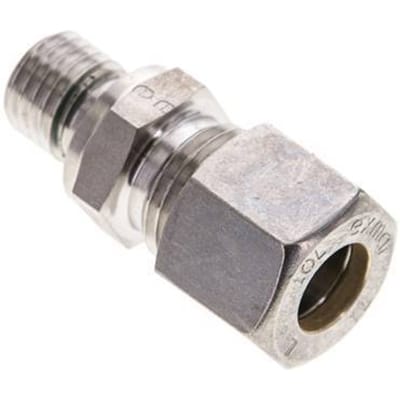 10L & M12x1.5 RVS Rechte Knelfitting Buitendraad 315bar FKM ISO 8434-1