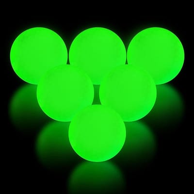 Glanzende golfballen set van 6 stuks voor nachtelijk golfen, lichtgevende sportaccessoires