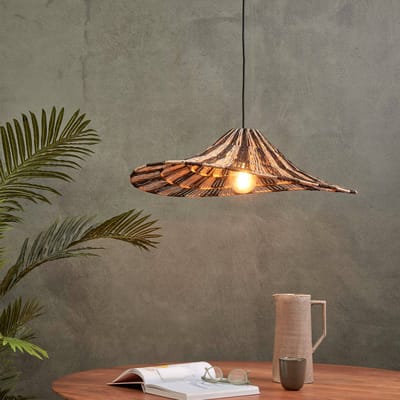 GOOD&MOJO Hanglamp Cuzco - Zwart/Naturel - 65x65x20cm - Scandinavisch - Hanglampen Eetkamer, Slaapkamer, Woonkamer