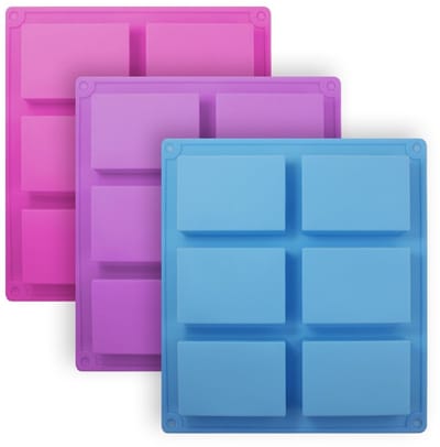 VT Goods - Siliconen zeepvormen - 3-delige set - BPA-vrij - Roze Blauw Paars - Voor handgemaakte zeep en chocolade - Ideaal voor bakken