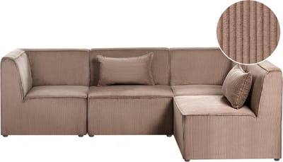 LEMVIG - Hoekbank 4-zits - Zandbeige - Linkerzijde - Corduroy
