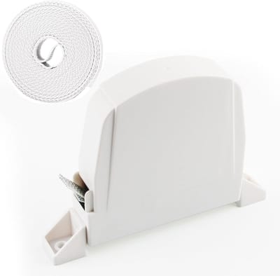 Allecto Plus - Externe bandopwinder voor rolluiken - 180° hoek - 14mm x 5m - wit (Wit-B)
