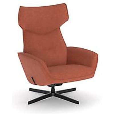 Nowy Styl draaistoel Otuli, met armleuningen, schommelfunctie, B 510 x D 525 x H 455 mm, polyester bekleding/aluminium, kaneelbruin/zwart