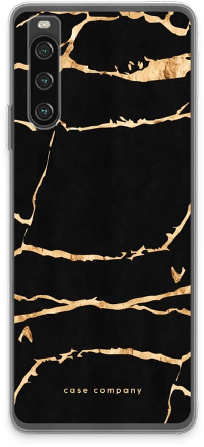 Case Company® - Hoesje geschikt voor Sony Xperia 10 IV hoesje - Gouden marmer - Soft Cover Telefoonhoesje - Bescherming aan alle Kanten en Schermrand