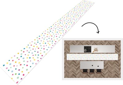 Keukenloper - Keukenmat - Confetti - Stippen - Patroon - 400x50 cm - Keuken vloerkleed