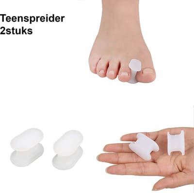 Teenspreider - Teenspreiders - Teenpijn - Hamerteen - Teen correctie - 4 stuks - Siliconen - Gespreide tenen