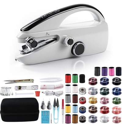 Creatorally Handnaaimachine Set - Mini Naaimachine - Draagbare Elektrische Naaimachine - met Opbergdoos Naaipakket - 11x6x21 cm - Eenvoudige Naaimachine voor Beginners en Reizen - Draadloos Sewing Machine