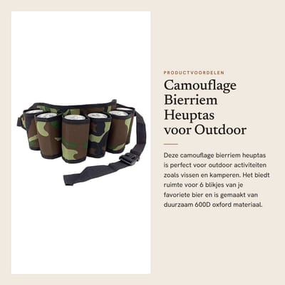 Dailygoods - Camouflage Bierriem Heuptas voor Outdoor Activiteiten