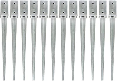 Grondpennen Set - Tuinankers Staal - Tuinhek Bevestigen - Verzinkt Staal - 75 cm Lengte - Zilverkleurig