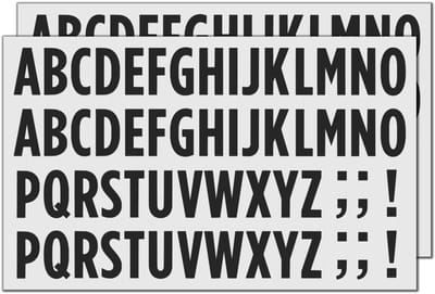 Dailygoody - Plakletters Alfabet - Zelfklevende Etiketten - Zwart - Vinyl Stickers - Perfect voor Hout en Glas - 30 Vellen