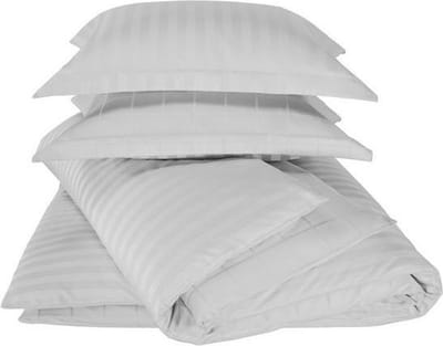 De Witte Lietaer Dekbedovertrek Katoen Satijn Zygo - Eenpersoons - 140 x 220 cm - Zilver