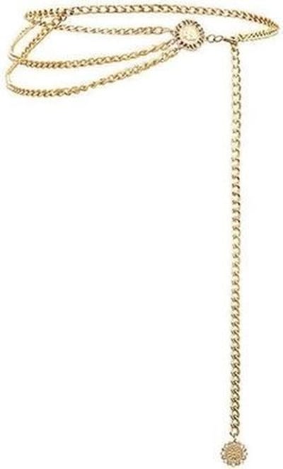 Retro Sexy Waist Chain High Waist Metal Fringes Belt(Gold)