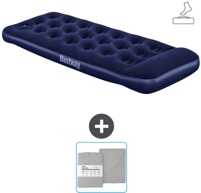Bestway luchtbed - 1-Persoons - 76 x 185 x 28 cm - Blauw - Inclusief pomp en Hoeslaken
