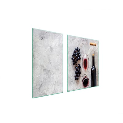 TMK ArtDeko - Serie - Glazen Beschemingsplaat voor Kookplaten - 90x52cm - Wijnkleur
