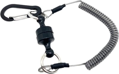 Vis Lanyard - Net Houder - Vliegvissen - Snel Ontgrendelen - 15cm - Zwart